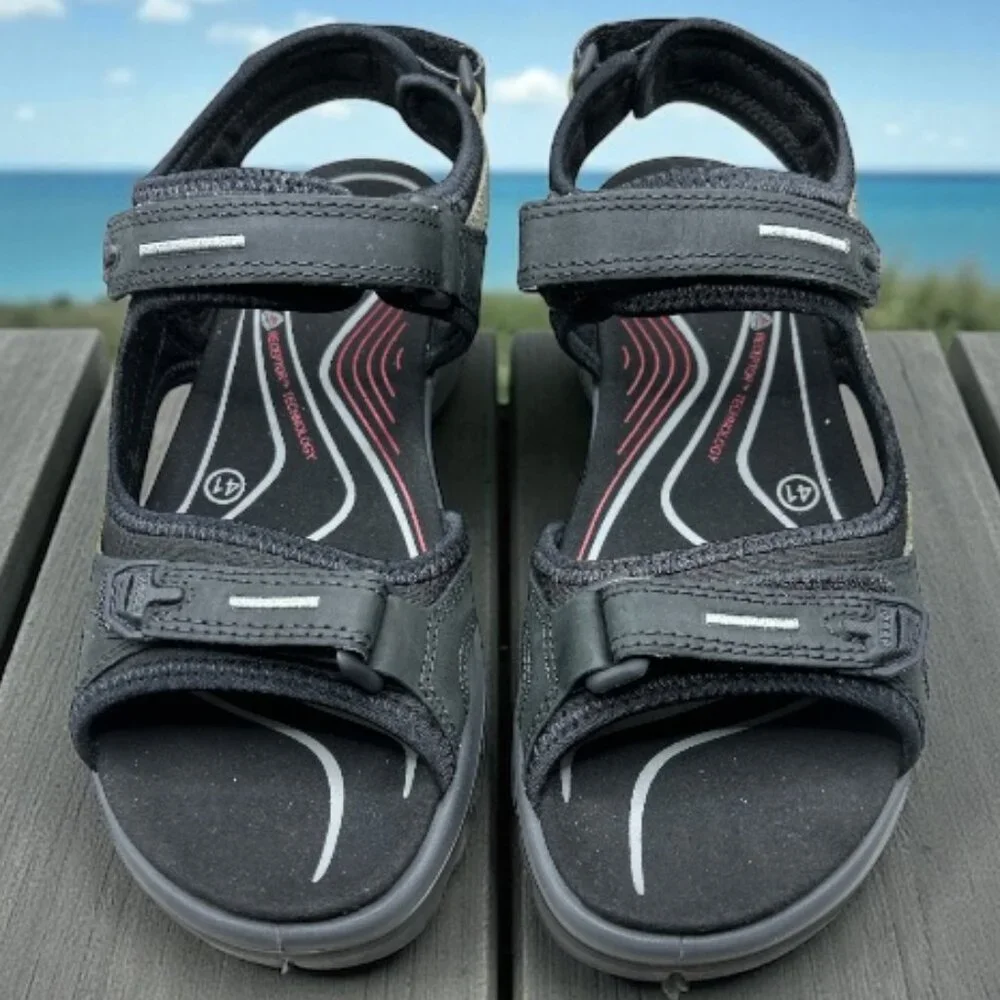 ECCO Offroad Women's Yucatan Sandal - Black/Mole/Black - Size 10-10.5 US / 41 EU - Picture 3 of 9